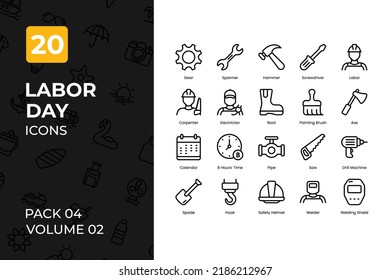 Labor day Icons Collection. Set contains such Icons as labor, construction, 8 may, tools, and more.