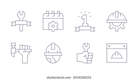 Labor day icons. Editable stroke. Containing labour day, labor day.