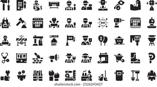 Labor day icons High-Quality Vector Icons Collection with Editable Stroke. Ideal for Professional and Creative Projects.