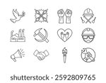 Labor Day Icons Unity, Peace, Revolution, and Worker Rights