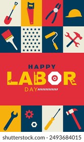 Labor Day Illustration with flat style. vector illustration