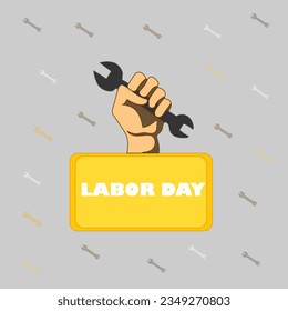 Labor day illustration on gray background.