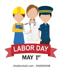 Labor day illustration. People of different professions