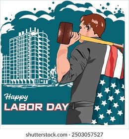 Labor Day Illustration T shirt Design