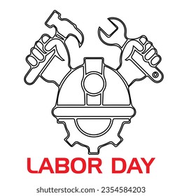 Labor day illustrator vector logo 