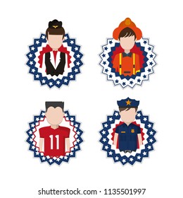 Labor day jobs emblems