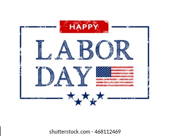 Labor Day label, icon. Vector illustration.