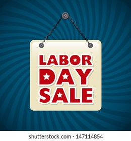 labor day label over blue background vector illustration 
