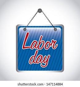 labor day label over gray background vector illustration 
