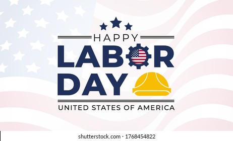 Labor Day lettering USA background vector illustration. Labor Day celebration banner with USA flag and text - Labor Day United States of America