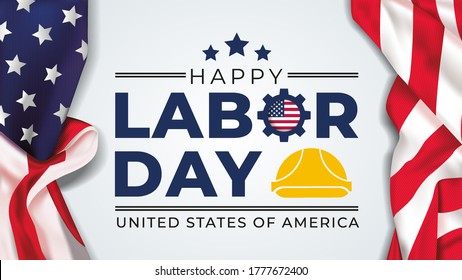 Labor Day lettering USA background vector illustration.