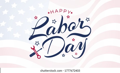 Labor Day lettering USA background vector illustration