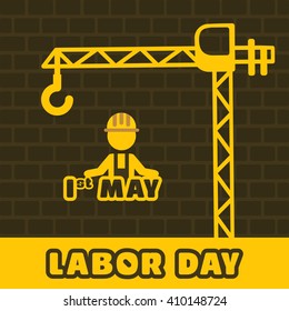 Labor Day logo. 1st May Happy Labor Day with typography creative artwork.