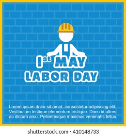 Labor Day logo. 1st May Happy Labor Day with typography creative artwork.
