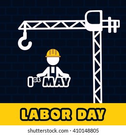 Labor Day logo. 1st May Happy Labor Day with typography creative artwork.