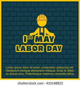 Labor Day logo. 1st May Happy Labor Day with typography creative artwork.