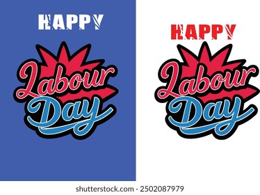 Labor day logo art vector design. 