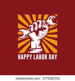 Labor day logo background design vector
