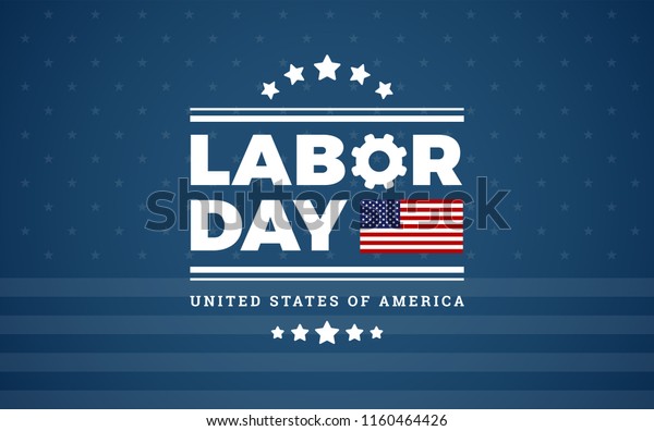 Labor Day Logo Background Usa Dark Stock Vector (Royalty Free) 1160464426