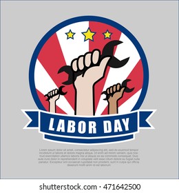 Labor day Logo design vector illustration.