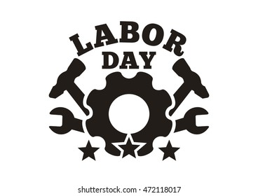 Labor Day logo design. Workers' Day card. Vector illustration