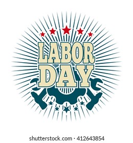 Labor Day logo. May Day. Template card for the Labor Day. Vector illustration