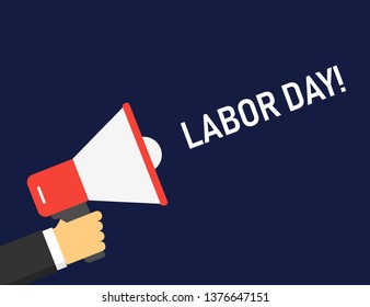 Labor Day logo Poster, banner, brochure or flyer design with stylish text 1st May Happy Labor Day on American