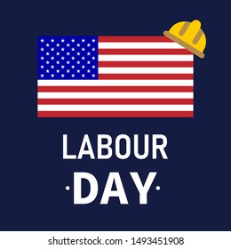Labor Day logo Poster, banner, brochure or flyer design with stylish text 1st May Happy Labor Day on American