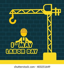 Labor Day logo Poster, banner, brochure or flyer design with stylish text 1st May Happy Labor Day with typography creative artwork.