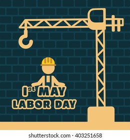 Labor Day logo Poster, banner, brochure or flyer design with stylish text 1st May Happy Labor Day with typography creative artwork.