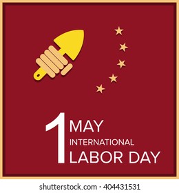Labor Day logo Poster, banner, brochure or flyer design with stylish text 1st May Happy Labor Day on color full background with yellow and white typography creative artwork