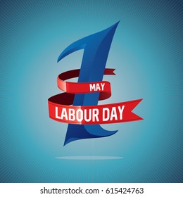 Labor Day, logo Poster, banner, brochure or flyer design with stylish text 1st May Happy Labor Day