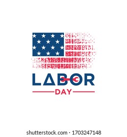 Plantilla de logotipo del Día del Trabajo. Ilustraciones del diseño vectorial del Día del Trabajo de Estados Unidos
