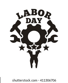 Labor Day logo. Vector illustration isolated on a white background