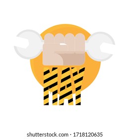 labor day ,may day , tool in hand vector