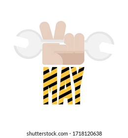 Día del trabajo, día de mayo, herramienta vectorial manual