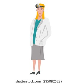 Labor Day, Medicine Day. Woman doctor ENT.
Illustration for labor day or medical worker's day. Woman doctor, ENT. Made in vector graphics.