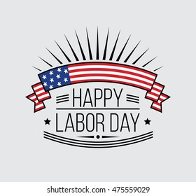Labor Day National holiday of the United States badge or label design. Vector Illustration.