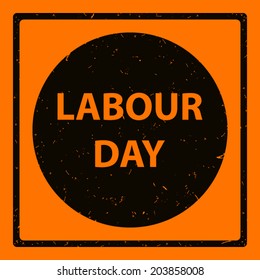 labor day on warning signs with grunge pattern background (vector)