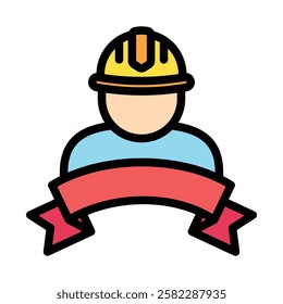 Labor Day outline color icon. use for modern concept, print, UI, UX kit, web and app development. Vector EPS 10, related to industrial, business, finance, investment.