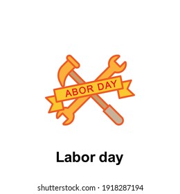 icono de esquema del día laboral. Elemento de icono de ilustración del día laboral. Los signos y símbolos se pueden utilizar para web, logotipo, aplicación móvil, interfaz de usuario, UX