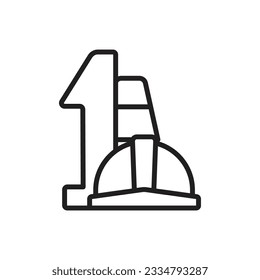 Labor Day Outline Icon Vector Illustration