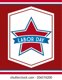 labor day over red background vector illustration