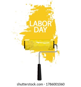 Labor day paint roller, vector art illustration.