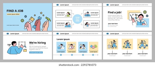 Labor Day. people who are working.job search, headhunting, incruit. webpage Brochure, leaflet template set.