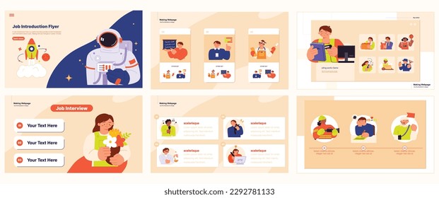 Labor Day. people who are working. Job introduction web page. webpage Brochure, leaflet template set.