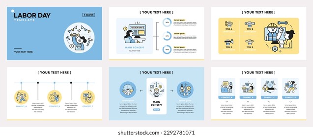 Labor Day. people who are working.Provision of rights and information about Labor Day. webpage Brochure, leaflet template set.