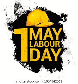 Labor Day Poster, banner, brochure or flyer design with stylish text 1st May Happy Labor Day on  background with yellow and white typography creative artwork