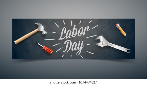 Labor Day poster, banner, brochure or flyer design. Vector illustration.