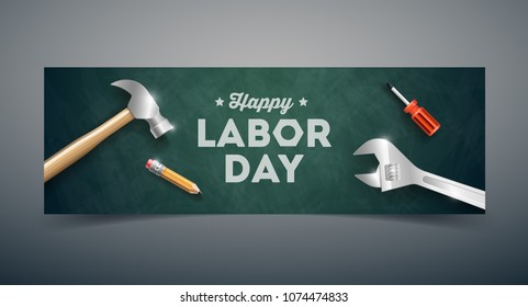 Labor Day poster, banner, brochure or flyer design. Vector illustration.